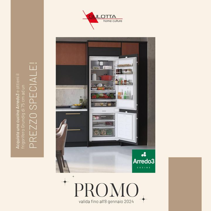 #Promo Arredo3 👉 Acquista una cucina Arredo3, il frigorifero Grunding
